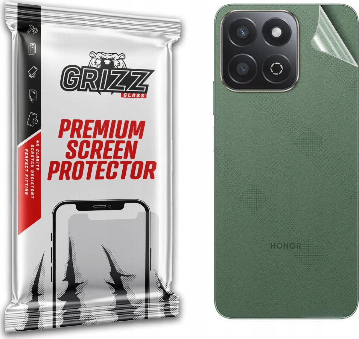 Aizmugures aizsargplēve GrizzGlass SatinSkin priekš Honor