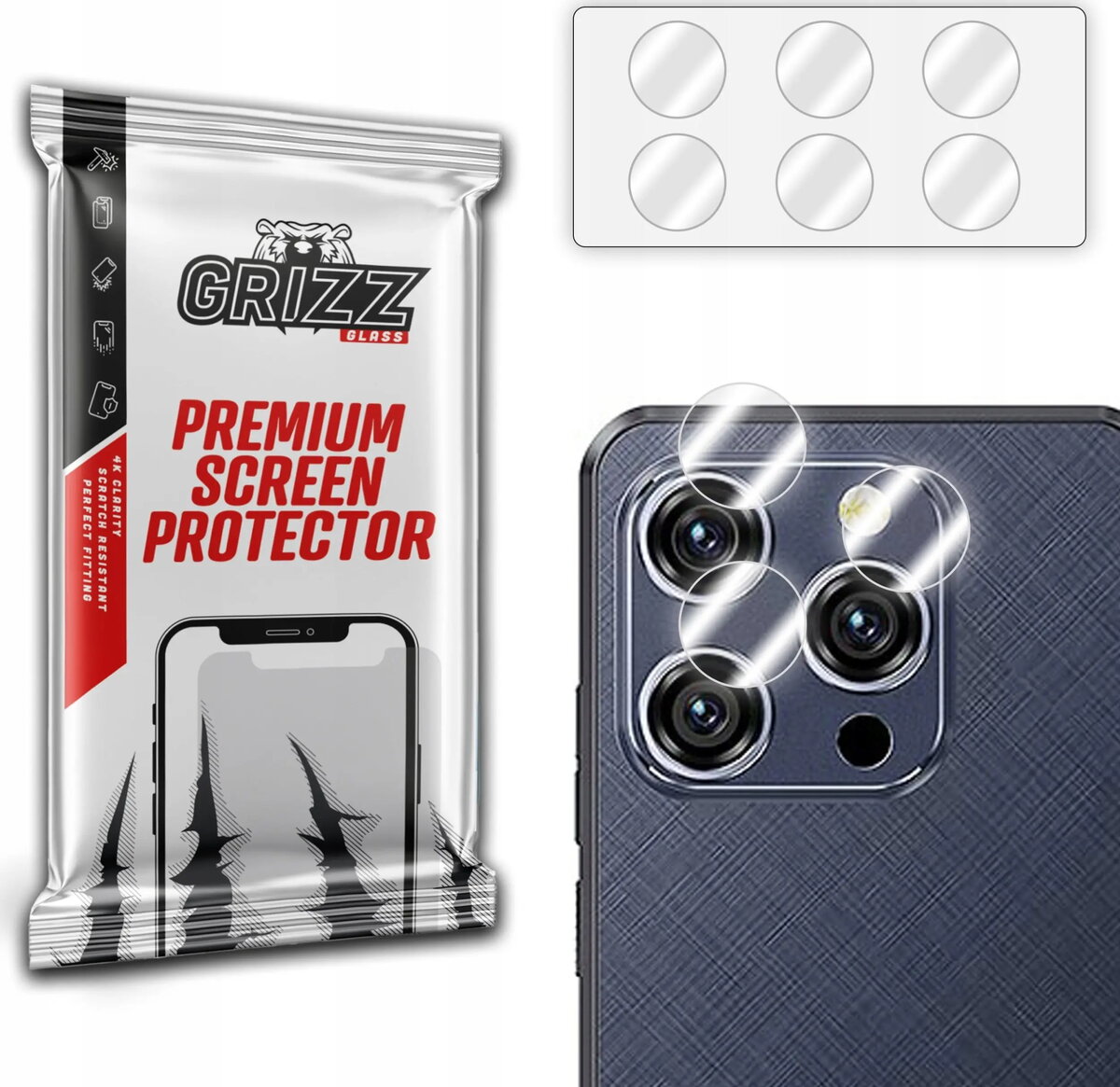 Kameras aizsargstikls GrizzGlass HybridGlass priekš Oukitel