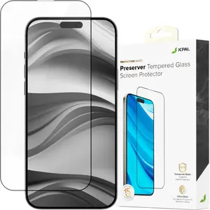 Tempered Glass Screen Protector Jcpal Preserver for iPhone 16 Plus with Black Frame