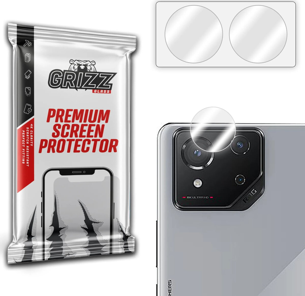Kameras stikls GrizzGlass HybridGlass priekš Asus
