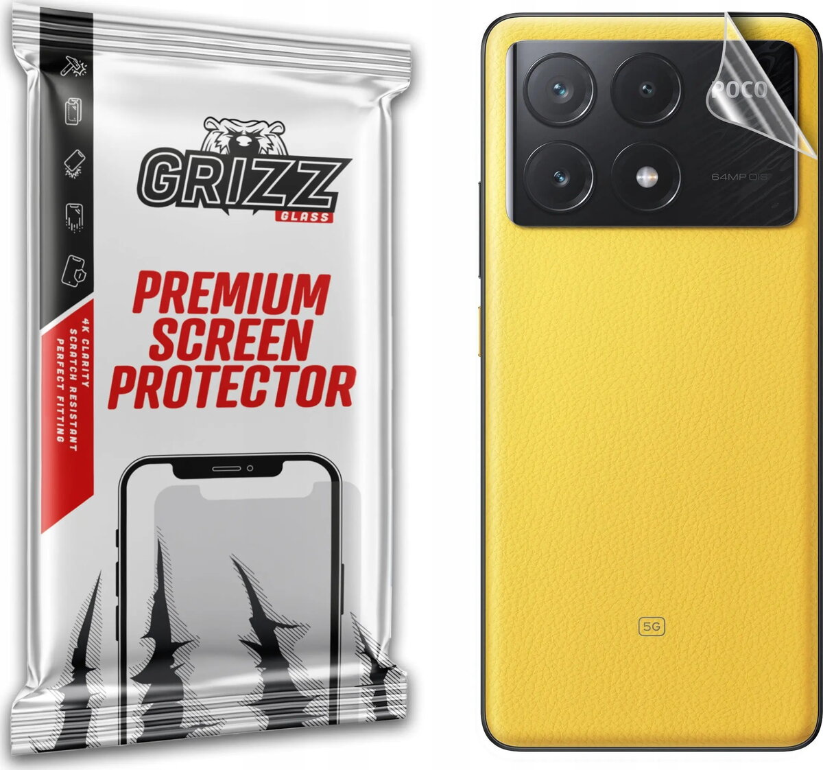 Aizmugures aizsargplēve GrizzGlass UltraSkin priekš Xiaomi