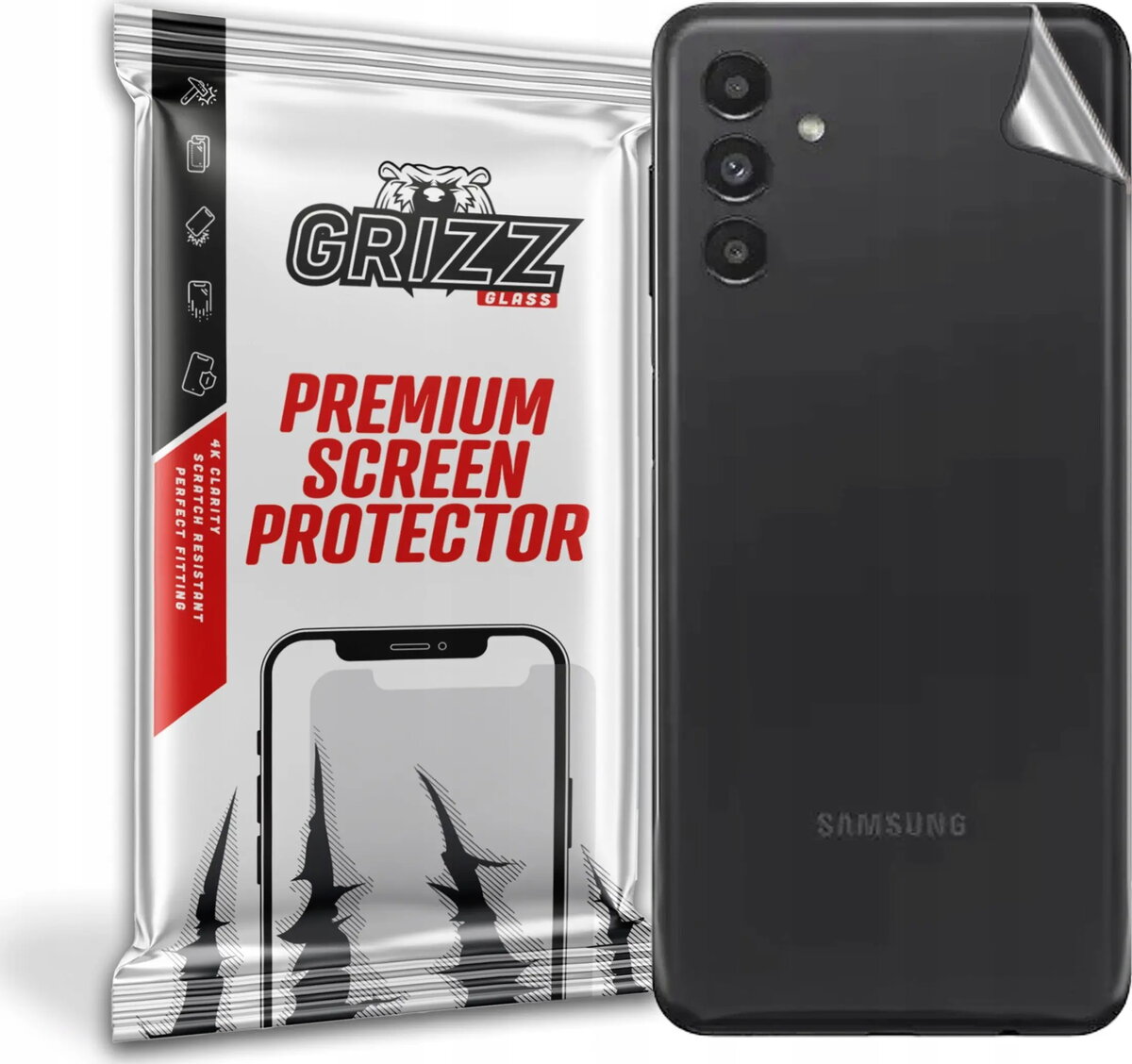 Aizmugures rūdīts stikls GrizzGlass priekš Samsung