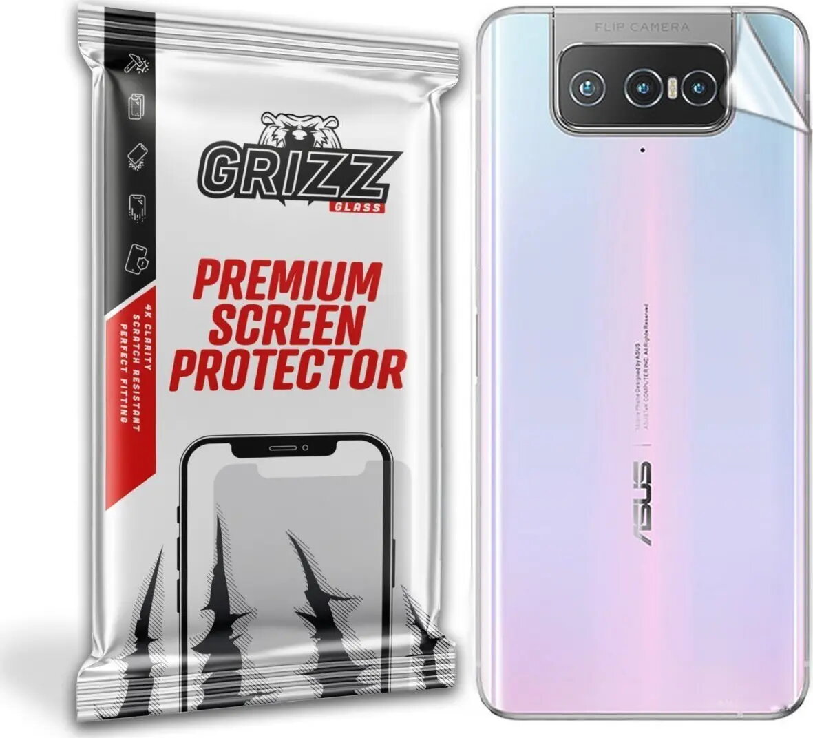 GrizzGlass aizmugures rūdīts stikls Asus Zenfone