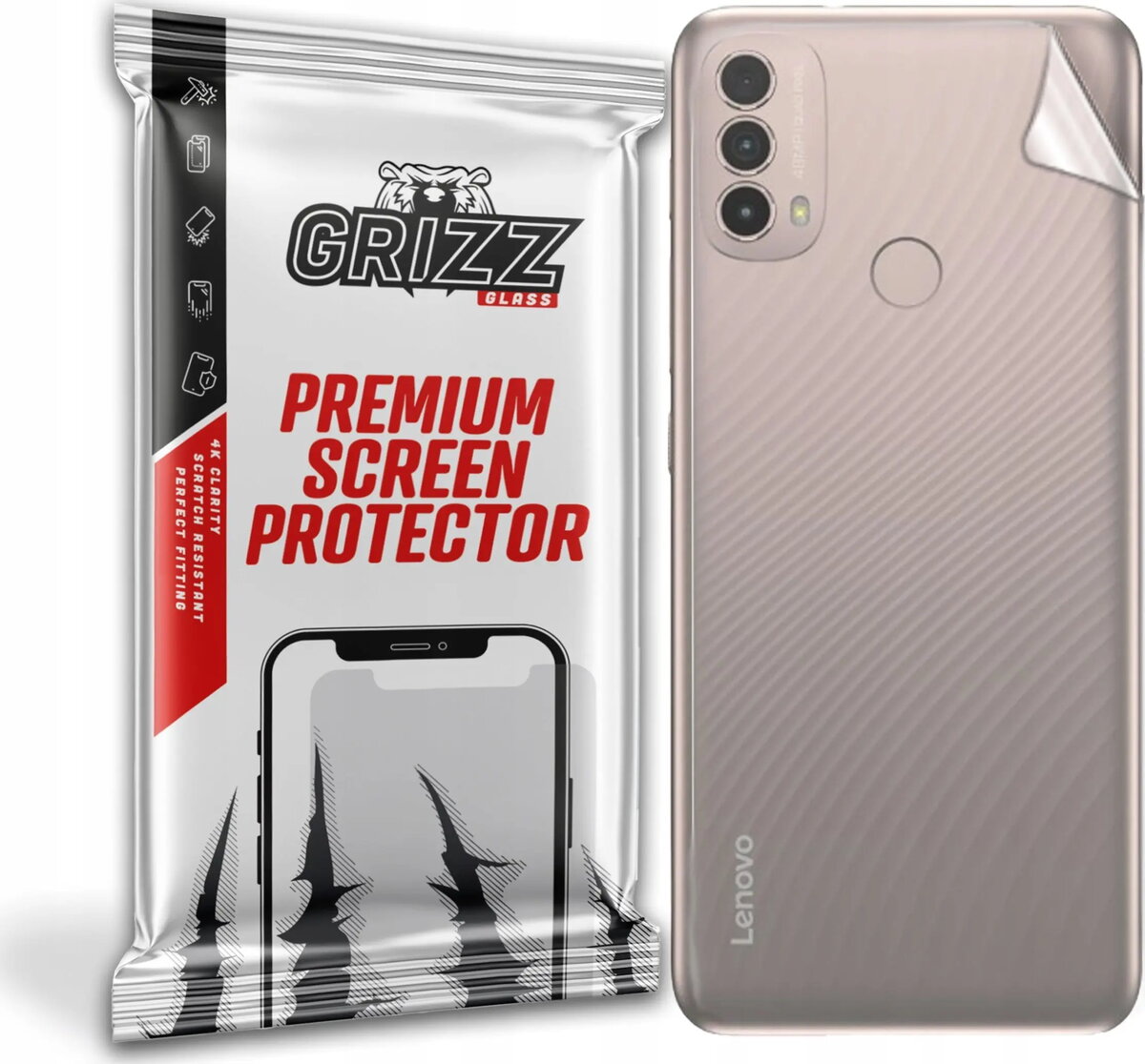 Aizsargplēve aizmugurei GrizzGlass priekš Lenovo K14