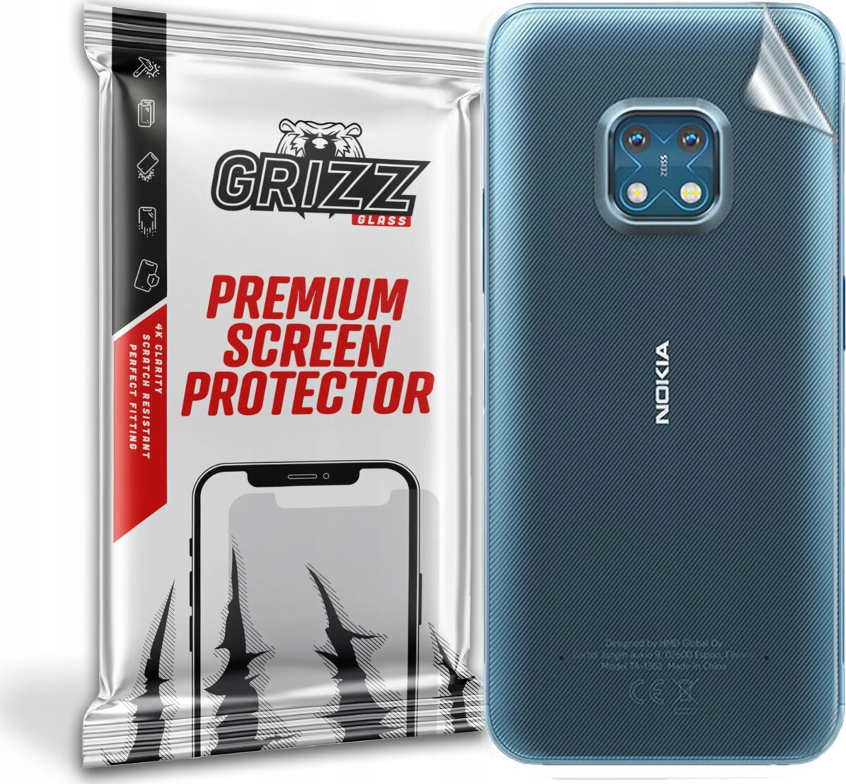 Aizmugures aizsargplēve GrizzGlass priekš Nokia XR20
