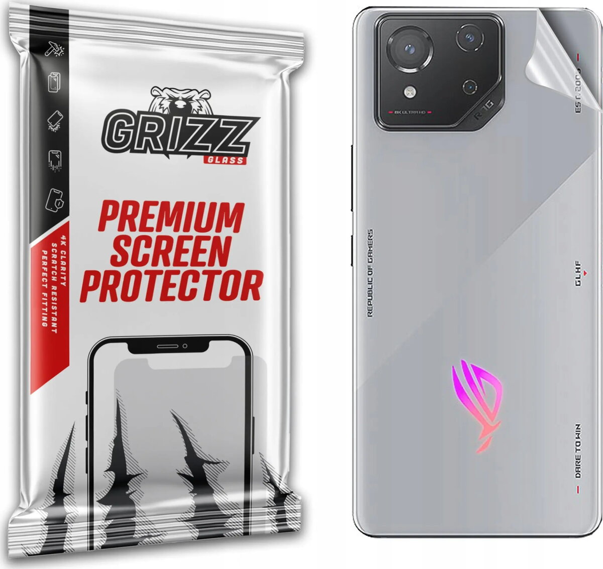 Aizmugures aizsargplēve GrizzGlass UltraSkin priekš Asus