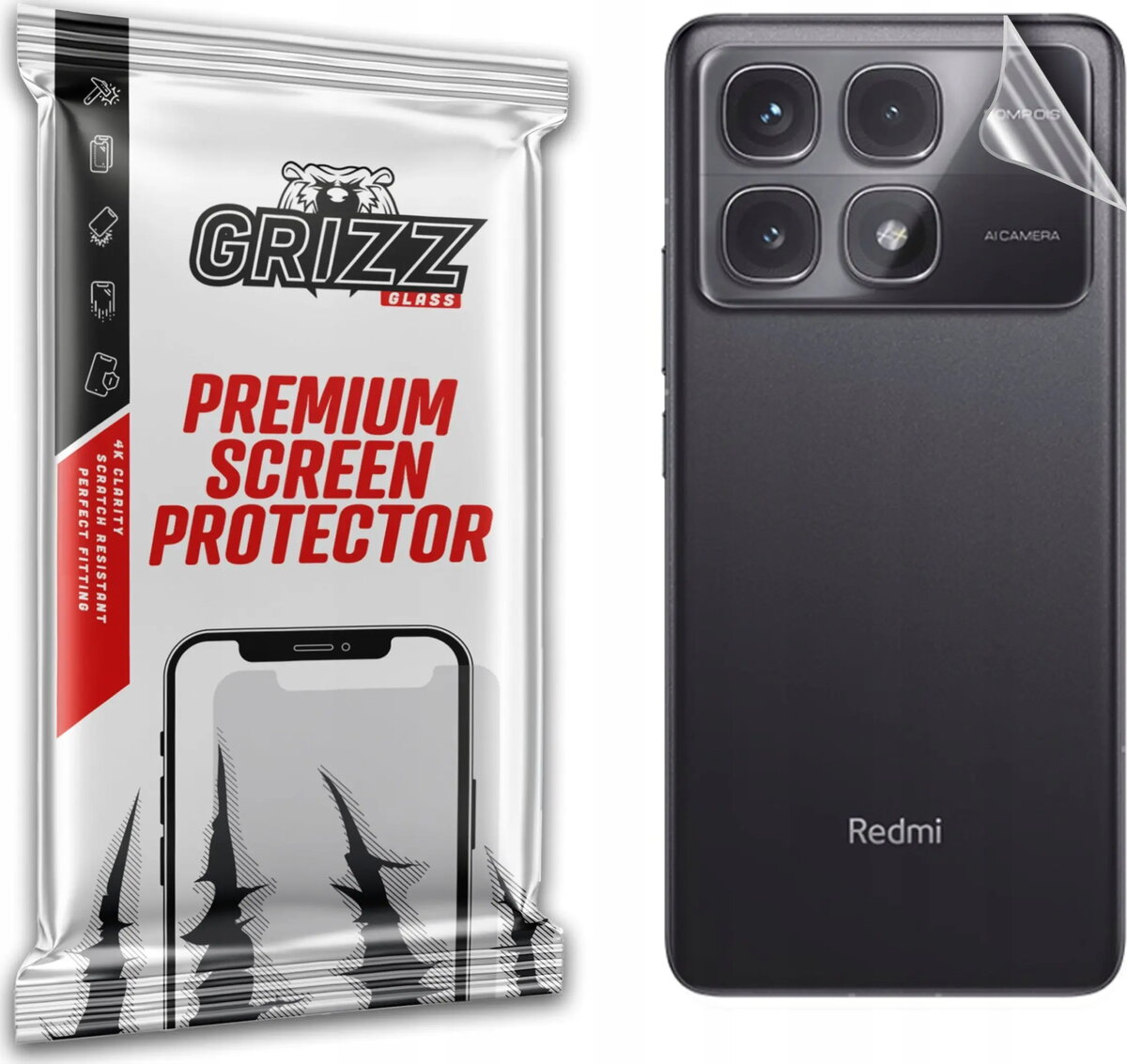 Aizsargplēve aizmugurei GrizzGlass SatinSkin priekš Xiaomi