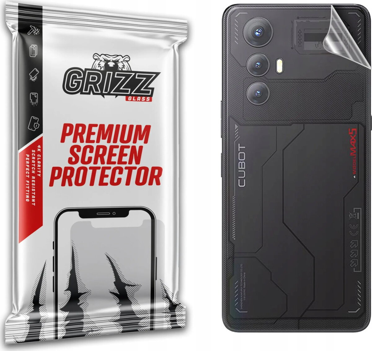 Aizmugures aizsargplēve GrizzGlass SatinSkin priekš Cubot