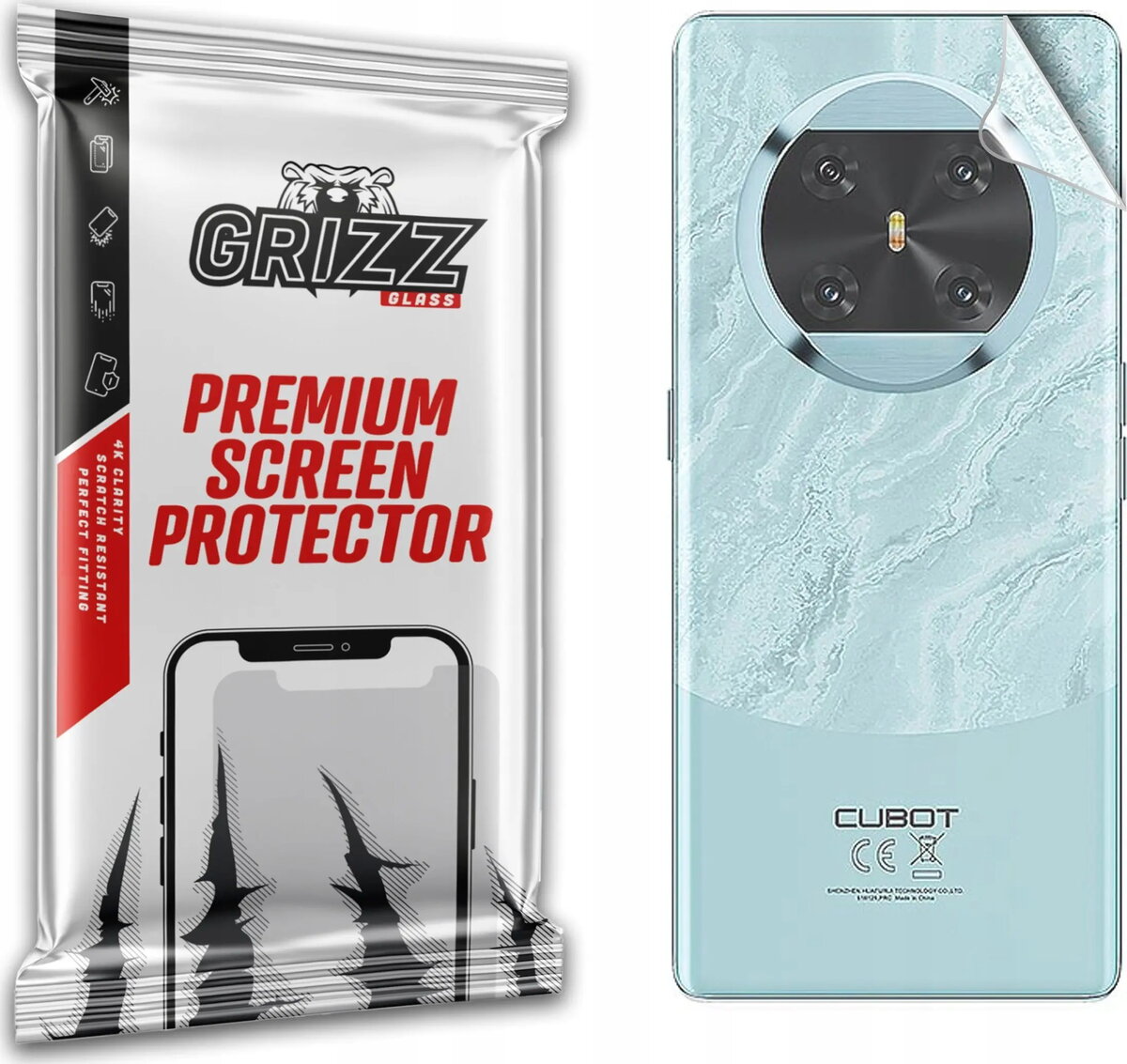 Aizmugures aizsargplēve GrizzGlass SatinSkin priekš Cubot