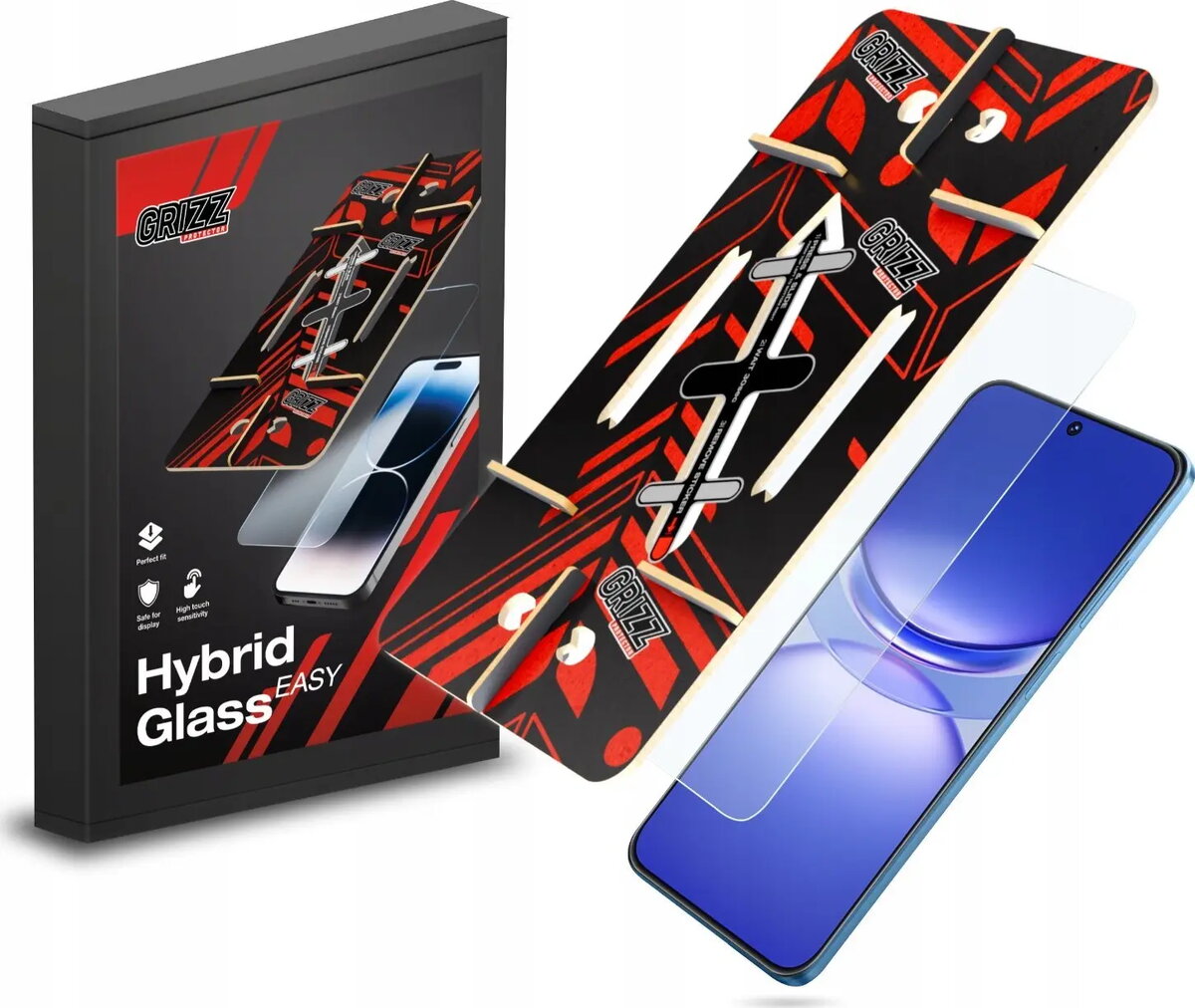 Hibrīda ekrāna aizsargs GrizzGlass HybridGlass Easy