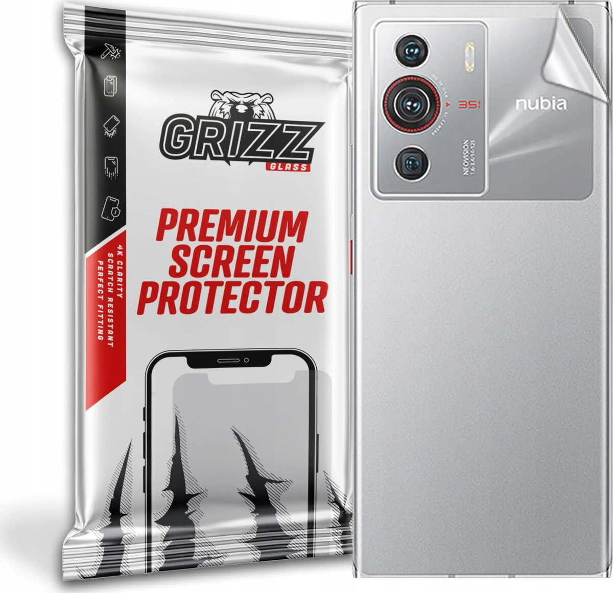 Aizsargplēve GrizzGlass aizmugurei ZTE Nubia Z40