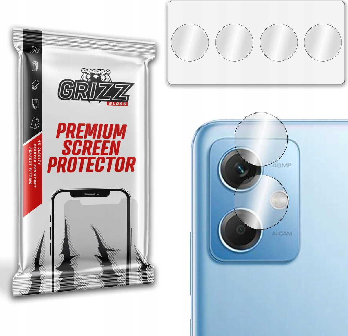 Kameras aizsargstikls GrizzGlass HybridGlass priekš Xiaomi
