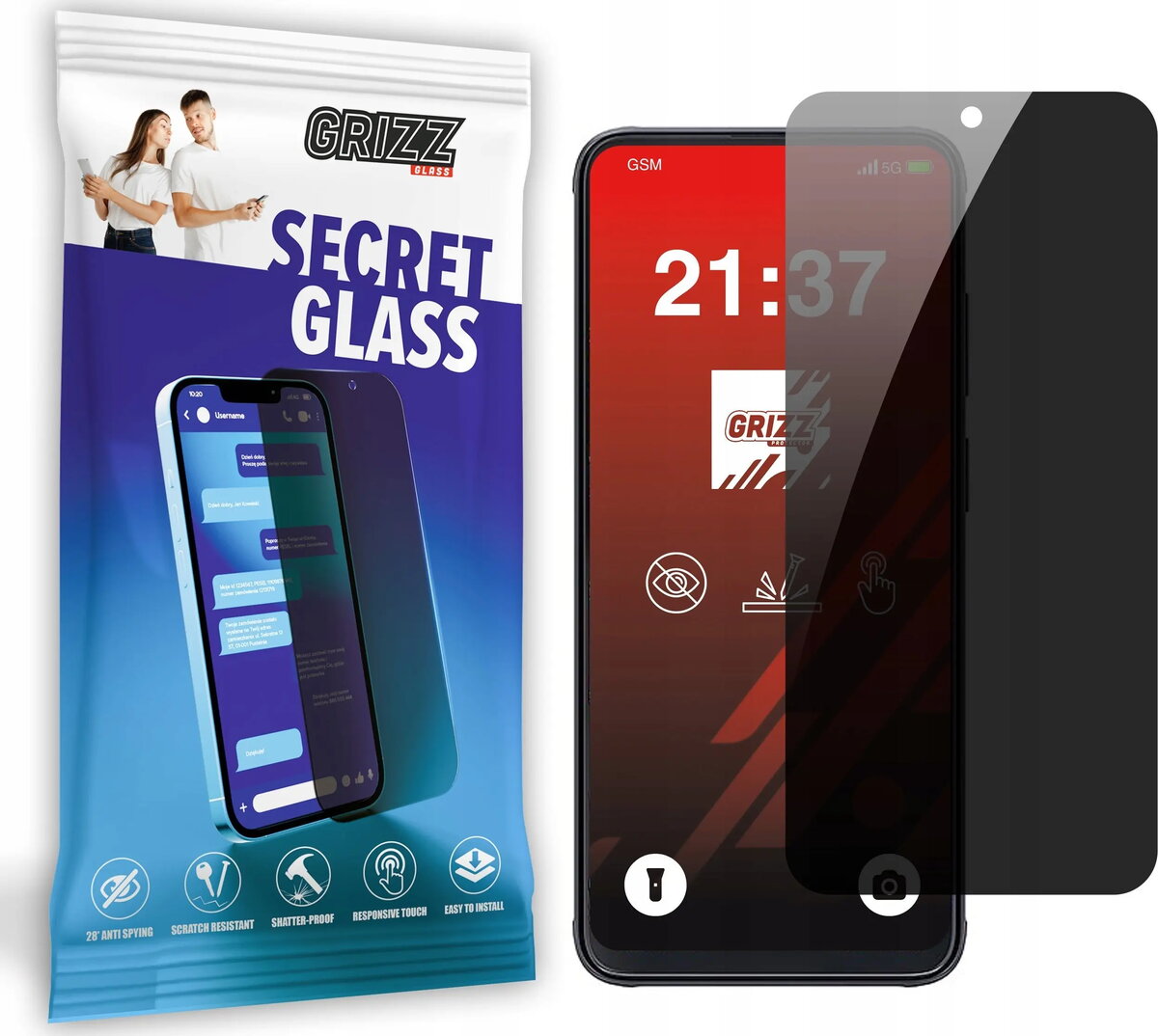 Aizsargstikls ar privātumu GrizzGlass SecretGlass priekš