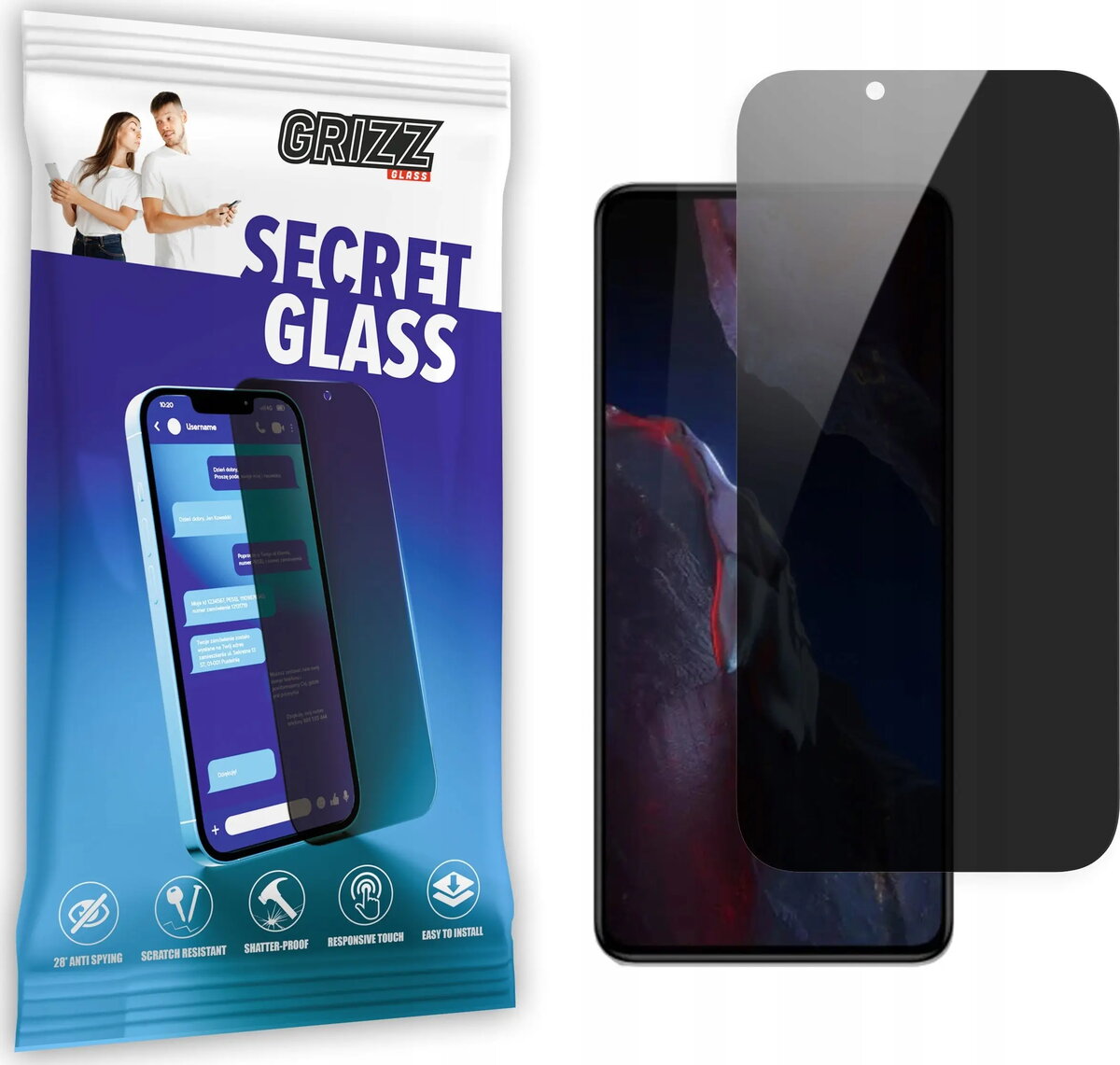 GrizzGlass SecretGlass privātuma rūdīts ekrāna aizsargstikls