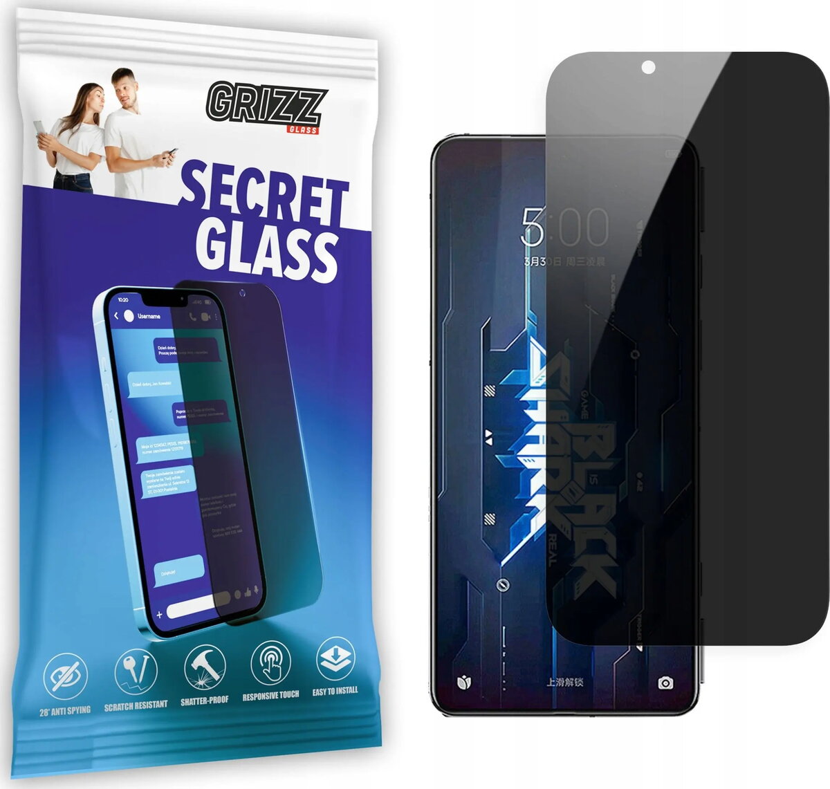 GrizzGlass privātuma rūdīts ekrāna aizsargs Xiaomi