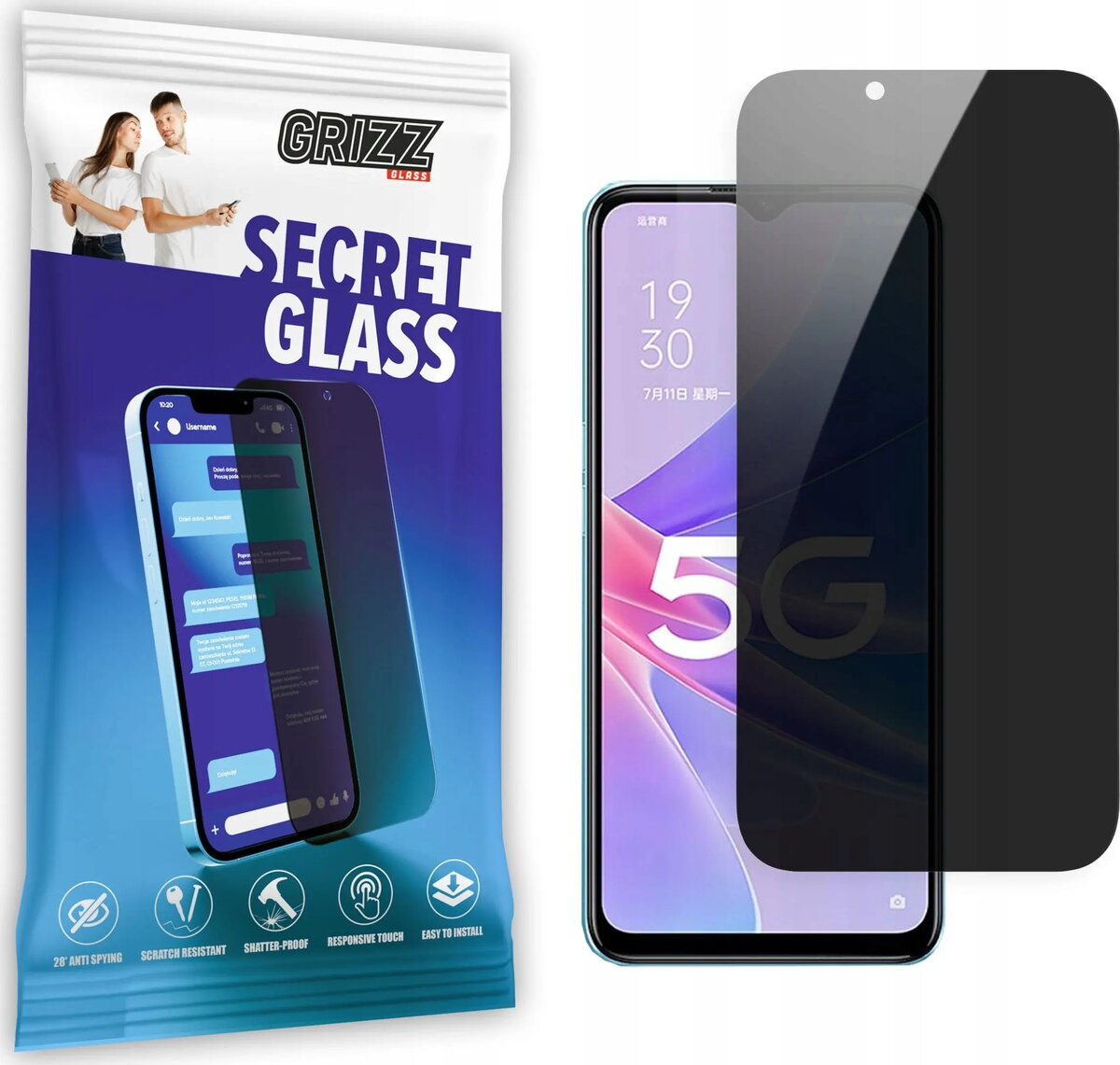 Aizsargcietais privātais stikls GrizzGlass SecretGlass priekš
