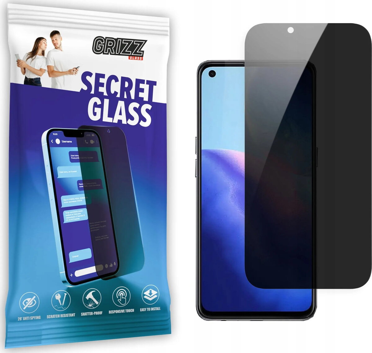 Privātuma aizsargstikls GrizzGlass priekš Oppo Reno5