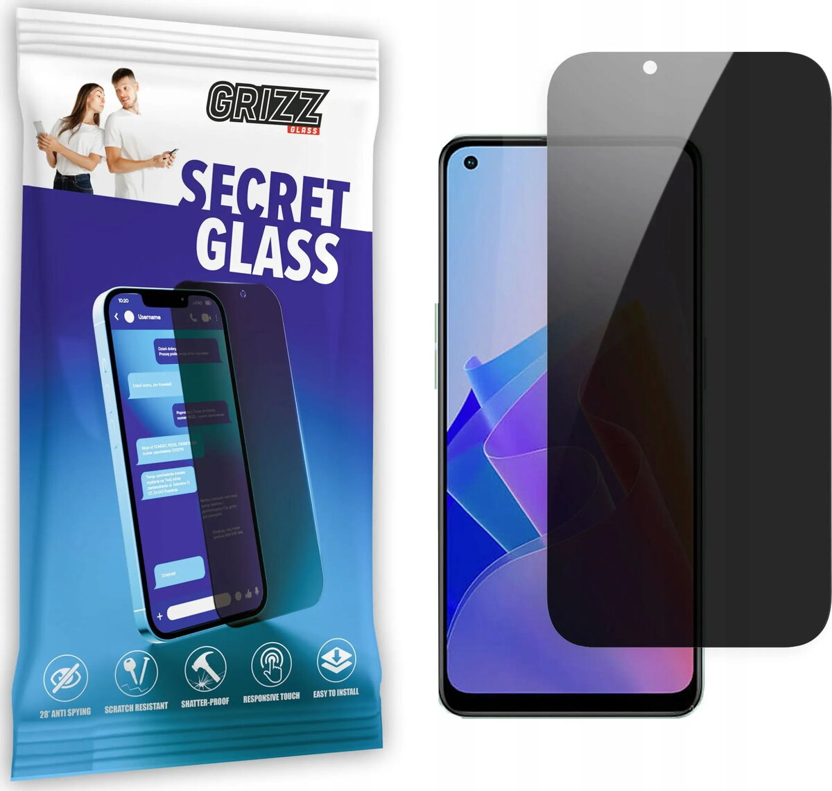 GrizzGlass SecretGlass rūdīts privātuma stikls Oppo