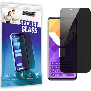 Tempered privacy screen protector GrizzGlass SecretGlass for Vivo Y15s