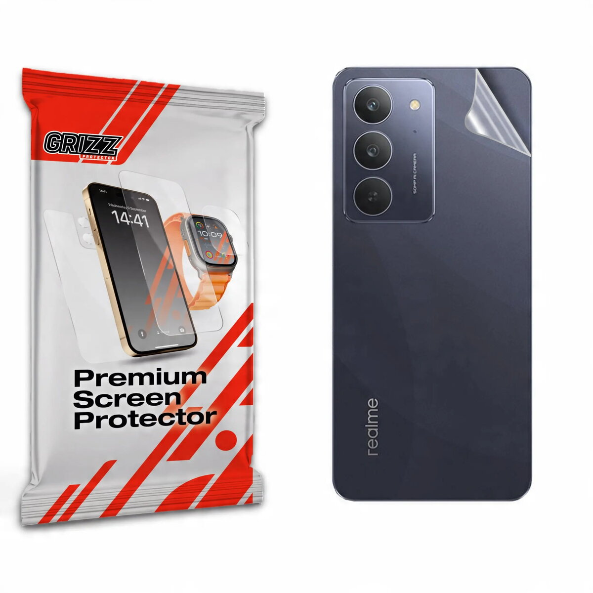 Aizmugures aizsargplēve GrizzGlass SatinSkin priekš Realme