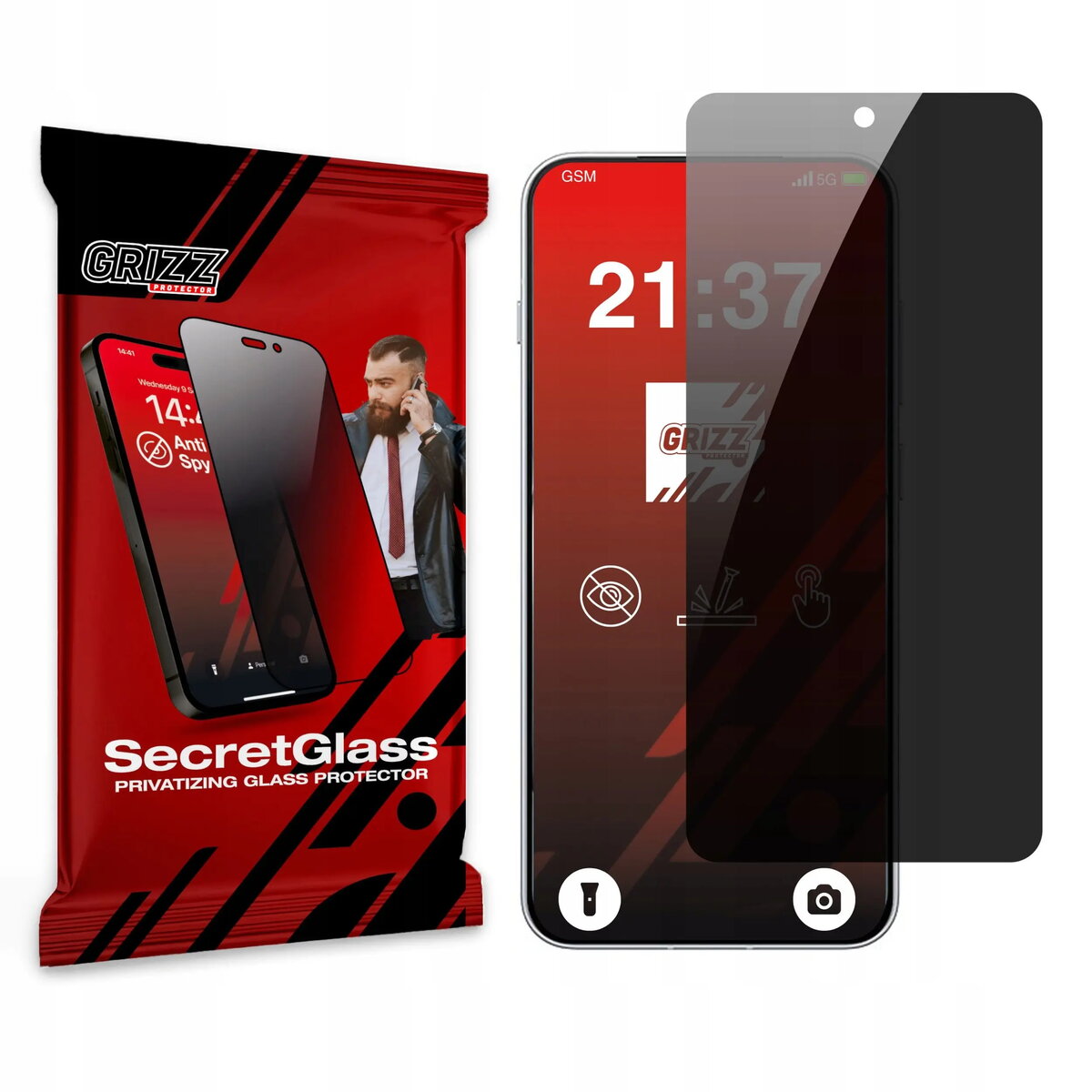 Matēts privātuma aizsargstikls GrizzGlass SecretGlass priekš