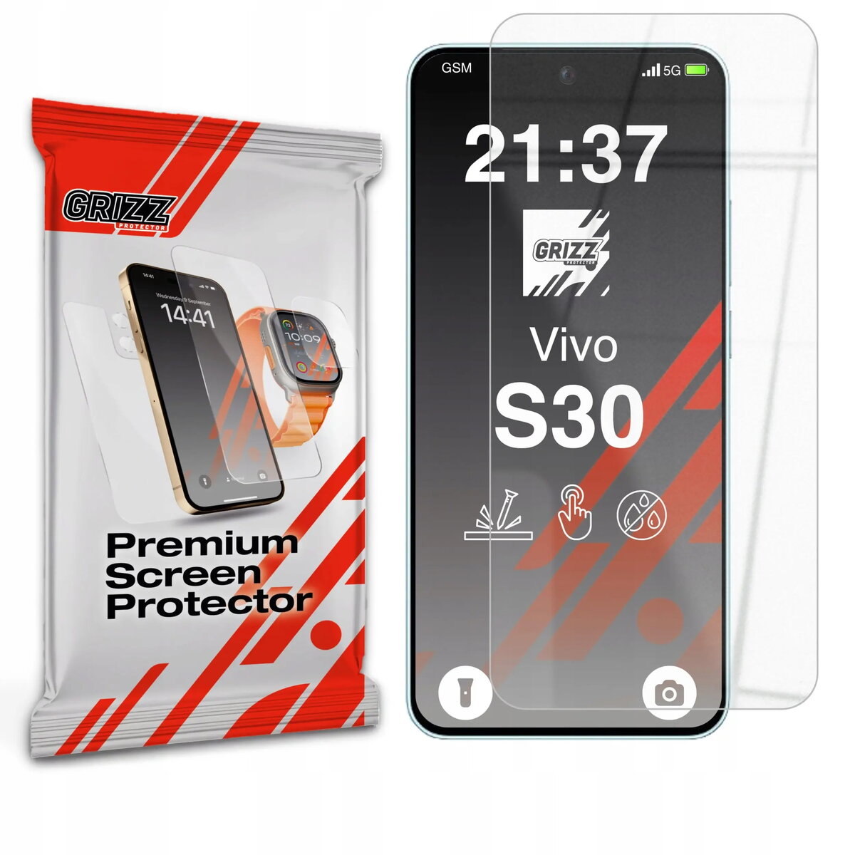 Hibrīda aizsargstikls GrizzGlass priekš Vivo S30