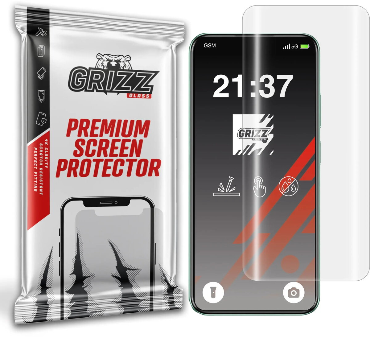 Hidrogelu ekrāna aizsargplēve GrizzGlass Hydrofilm priekš