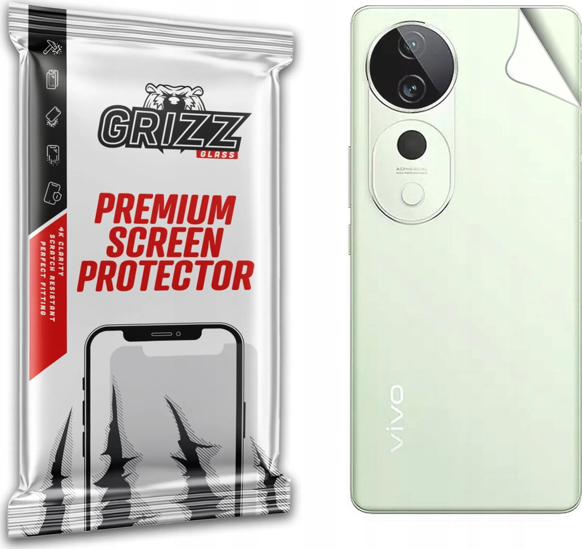 Aizmugures stikla aizsargs GrizzGlass SatinSkin priekš