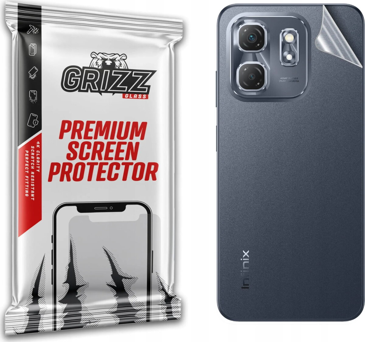 Aizmugures aizsargplēve GrizzGlass SatinSkin priekš Infinix