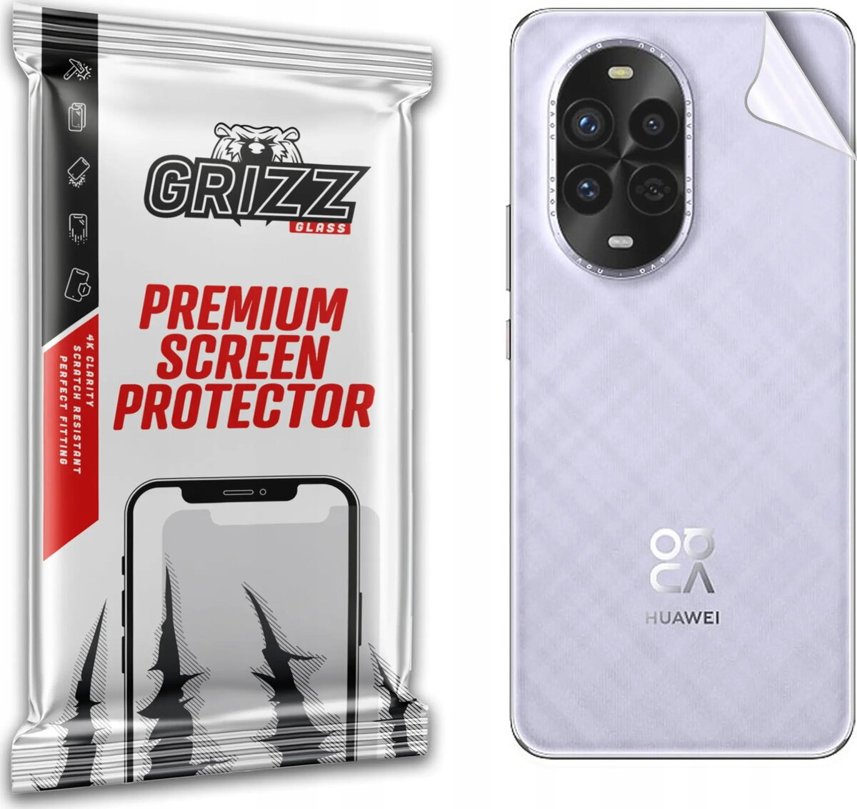 Aizmugures aizsargplēve GrizzGlass SatinSkin priekš Huawei