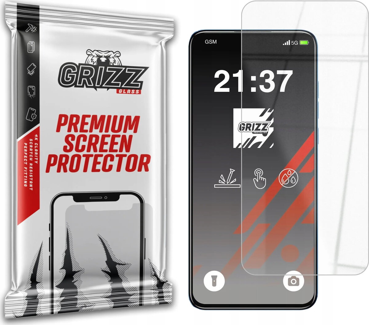 Ekrāna aizsargstikls GrizzGlass HybridGlass priekš Oukitel