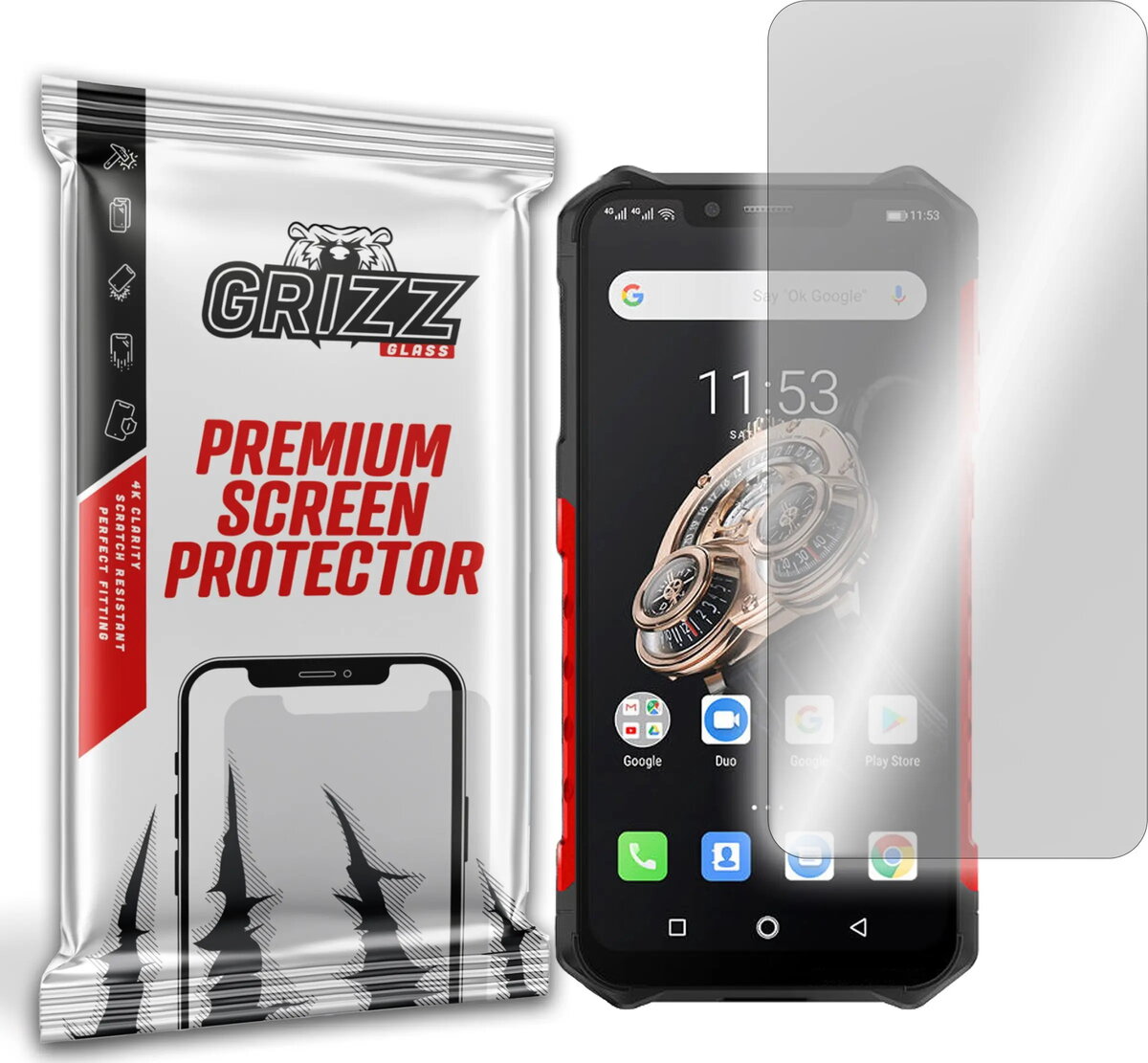 Hibrīda aizsargstikls GrizzGlass priekš Ulefone Armor