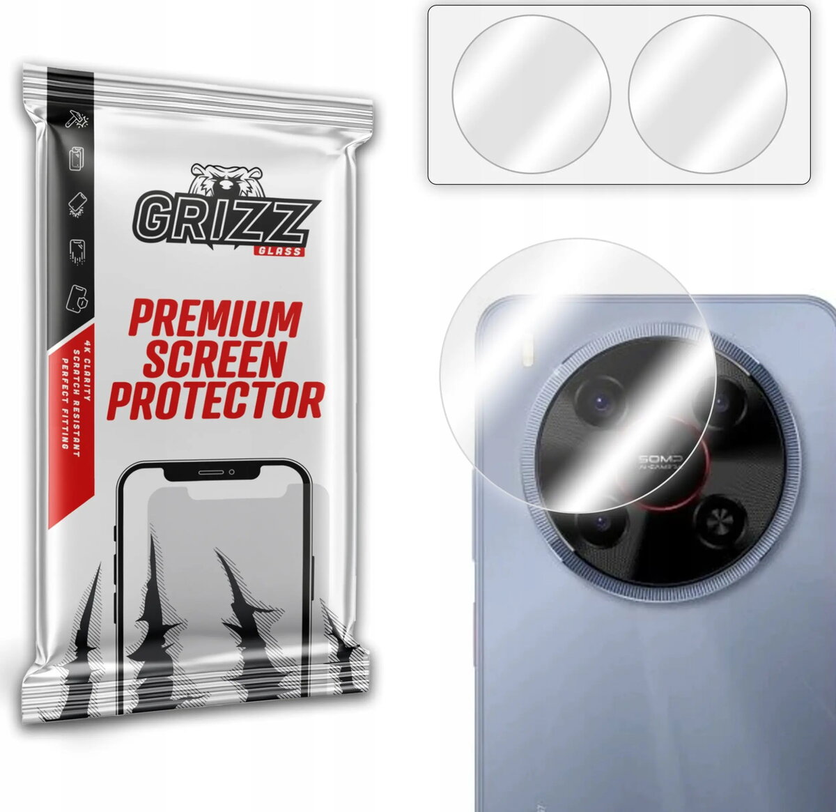 Kamera aizsargstikls GrizzGlass HybridGlass priekš ZTE