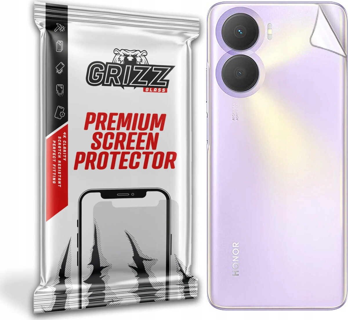 Aizmugures aizsargplēve GrizzGlass SatinSkin priekš Honor
