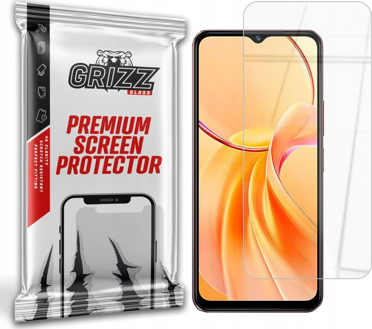 Hibrīda aizsargstikls GrizzGlass priekš Vivo Y28S