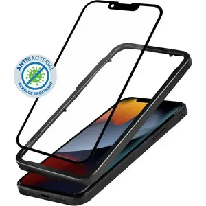 Templēts 9H Crong Anti-Bacterial 3D Armour Glass ekrāna aizsargstikls iPhone 13 Pro Max ar uzstādīšanas rāmīti