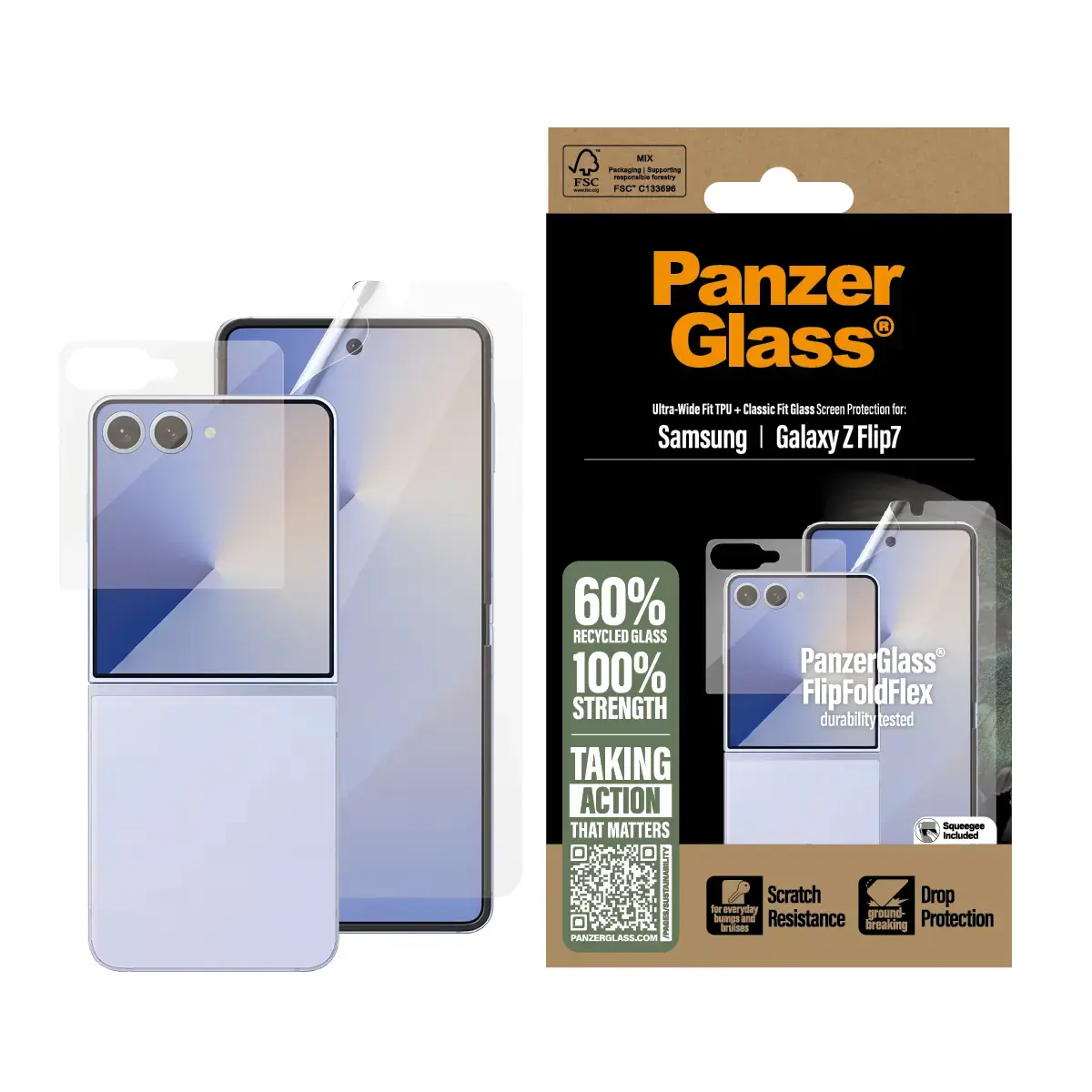PanzerGlass FlipFoldFlex 2-in-1 Classic Fit + Ultra-Wide TPU Photo 2