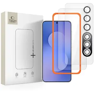 Tempered Glass Screen Protector Tech-Protect Easy Set+ 3-pack for Galaxy S25 FE, Clear