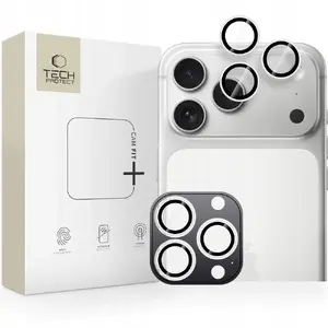 Защита камеры Tech-Protect CamRing Fit+ совместимая с iPhone 14 Pro/Max, 15 Pro/Max, 16 Pro/Max, 17 Pro/Max — серебристая