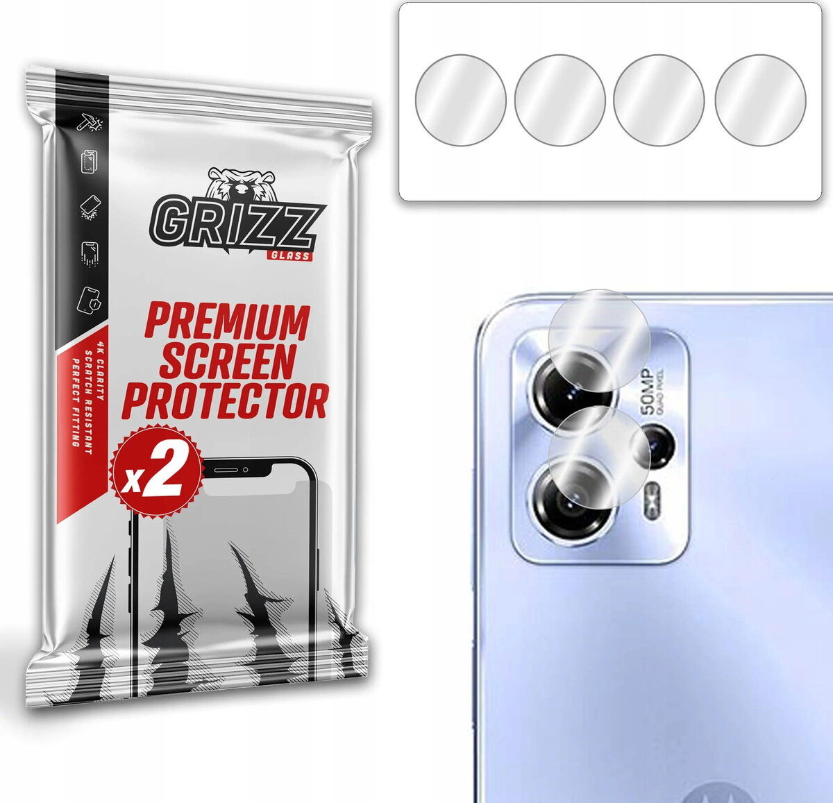 Kameras aizsargstikls GrizzGlass HybridGlass priekš Motorola
