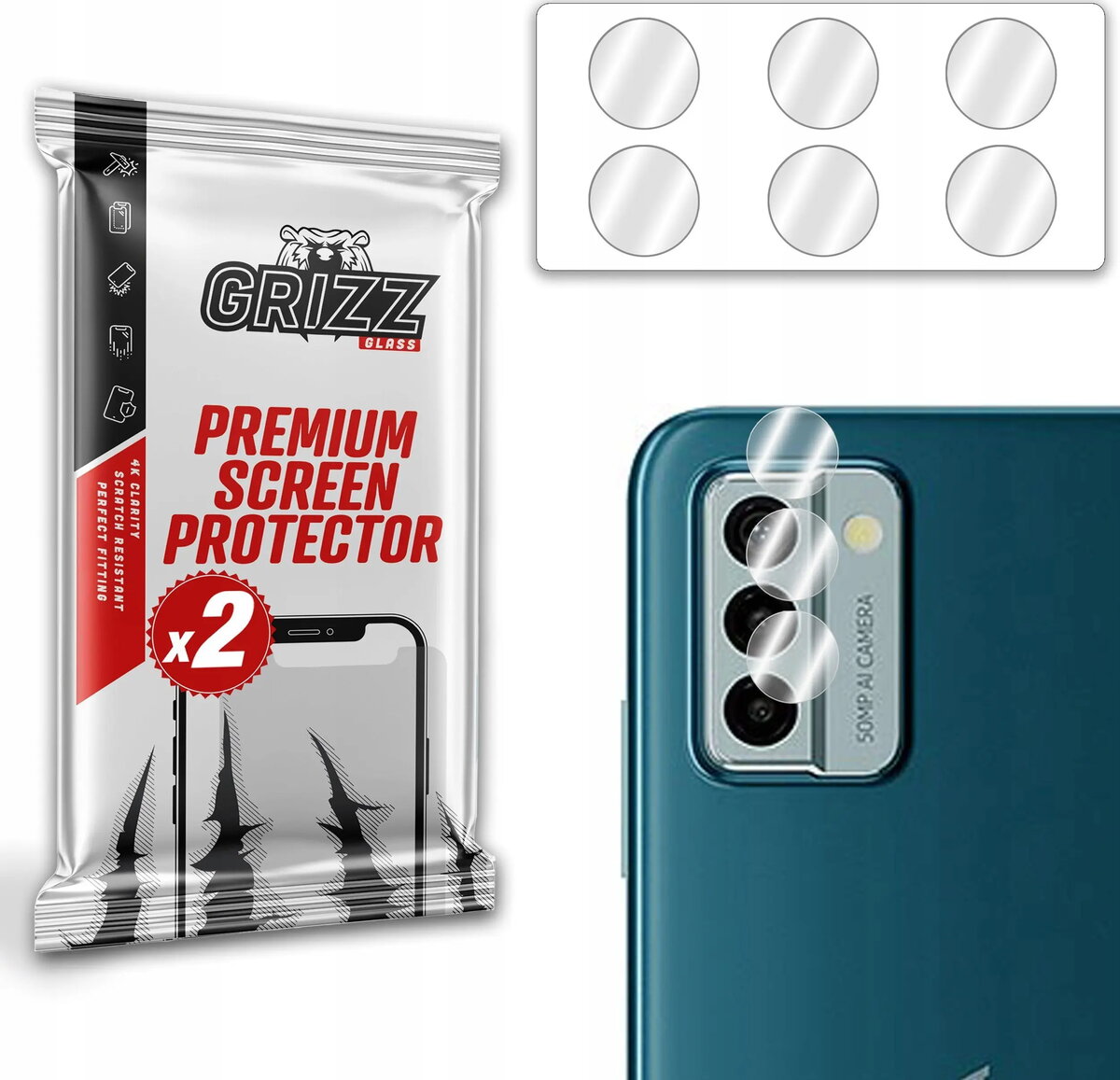 Aizsargstikls kameras GrizzGlass HybridGlass priekš Nokia