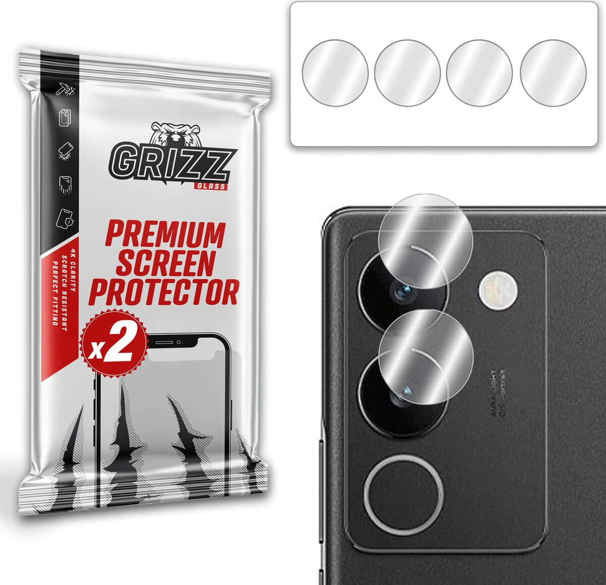 Kameras aizsargstikls GrizzGlass HybridGlass priekš Vivo