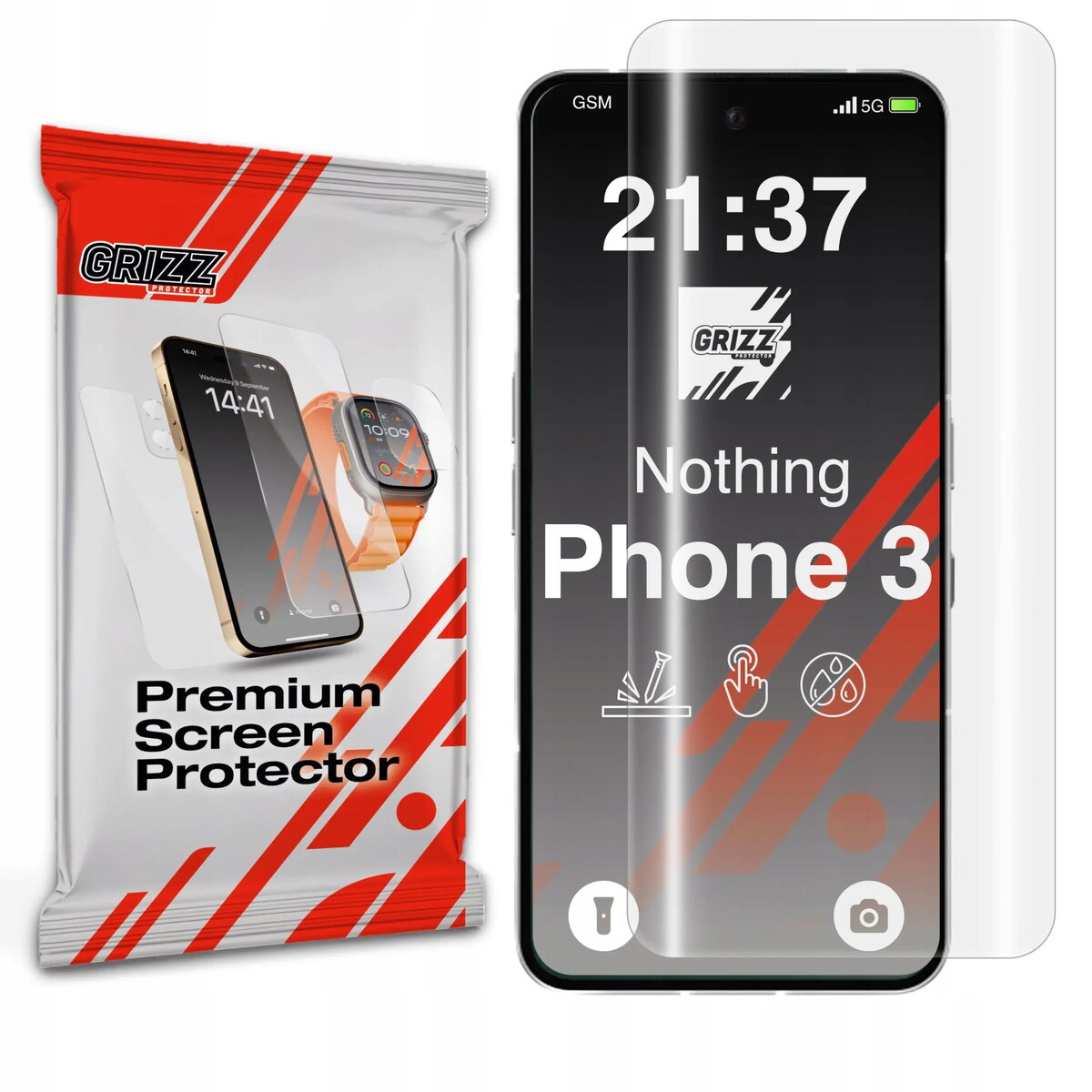 Hidrogēla ekrāna aizsargs GrizzGlass Hydrofilm priekš