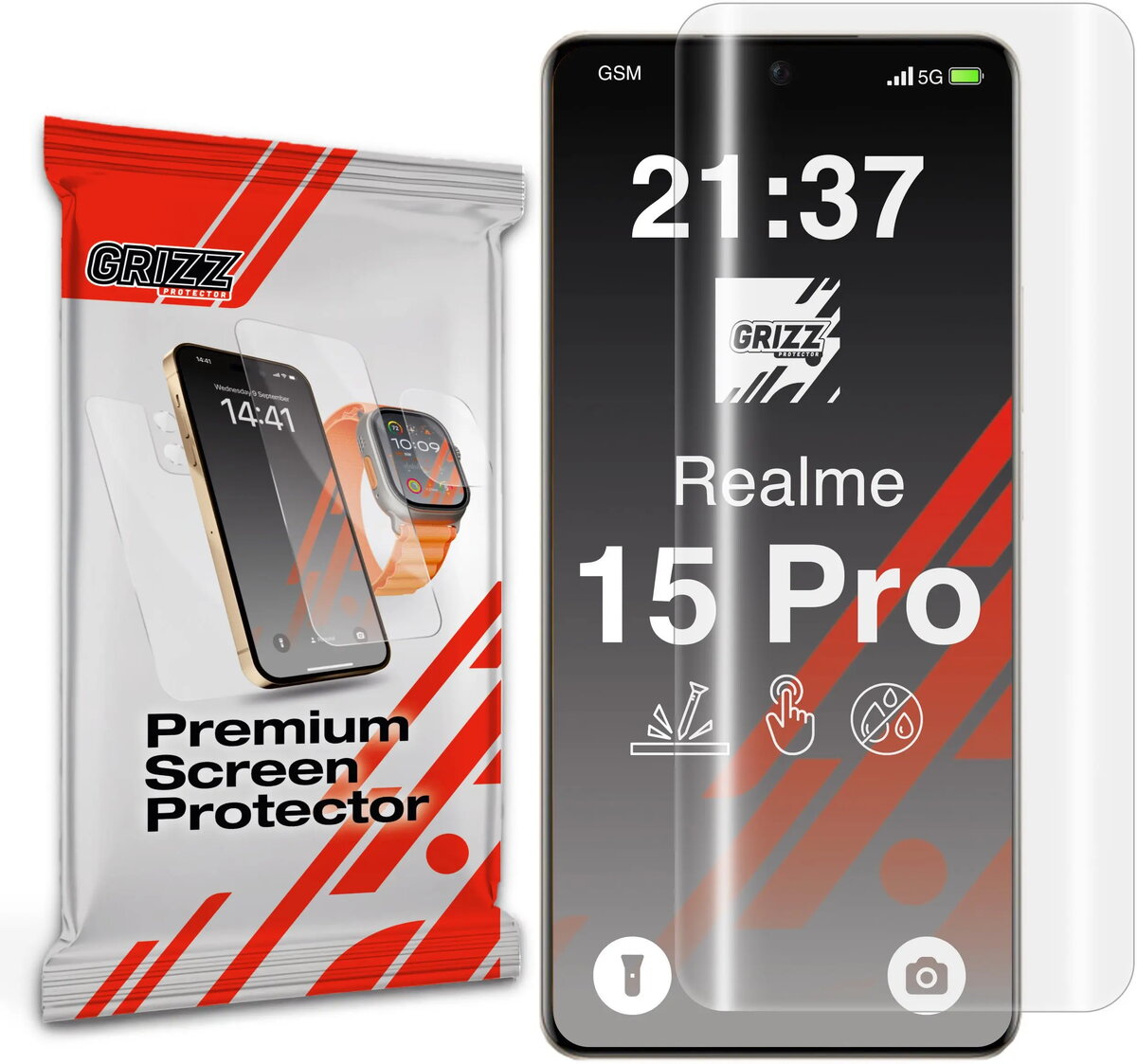 Hidrogēla ekrāna aizsargplēve GrizzGlass Hydrofilm priekš