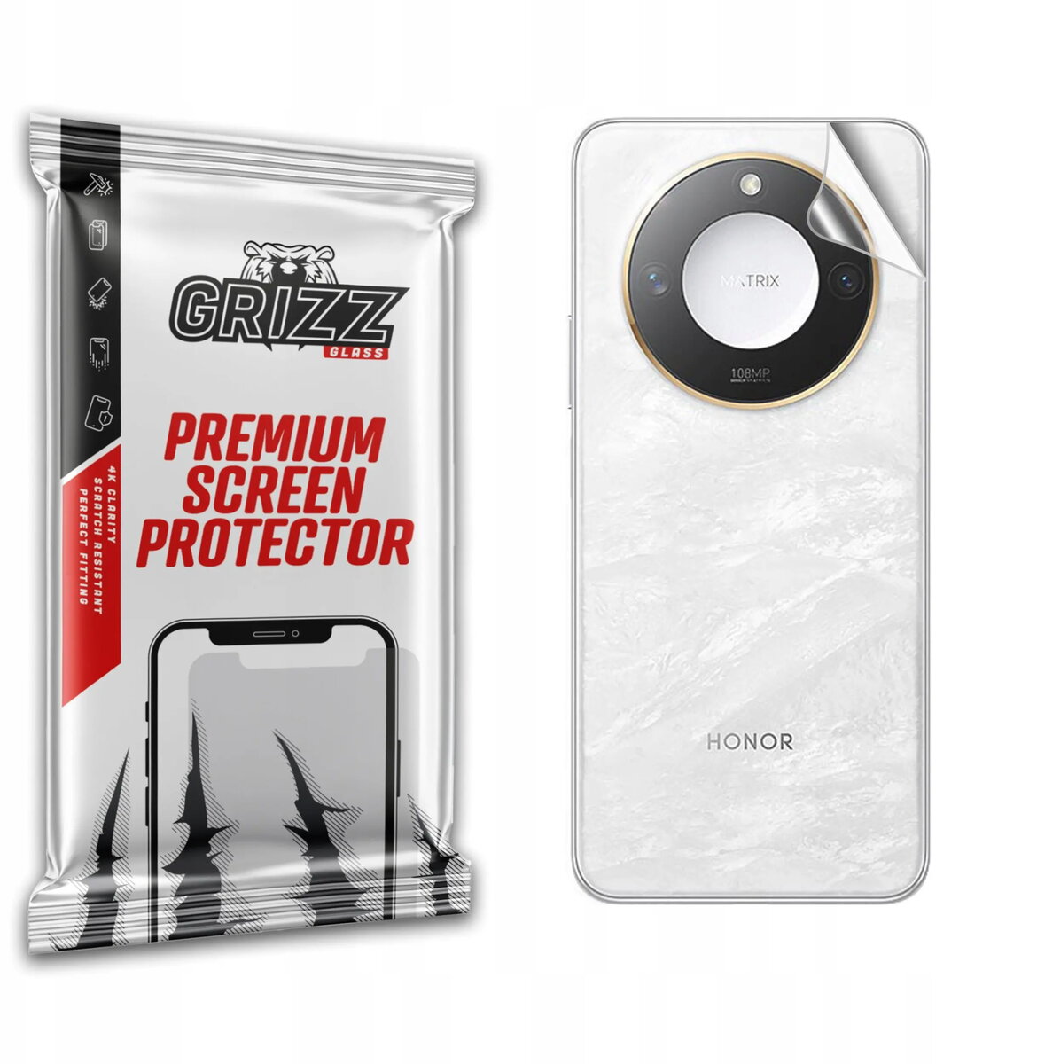 Aizmugures aizsargplēve GrizzGlass SatinSkin priekš Honor