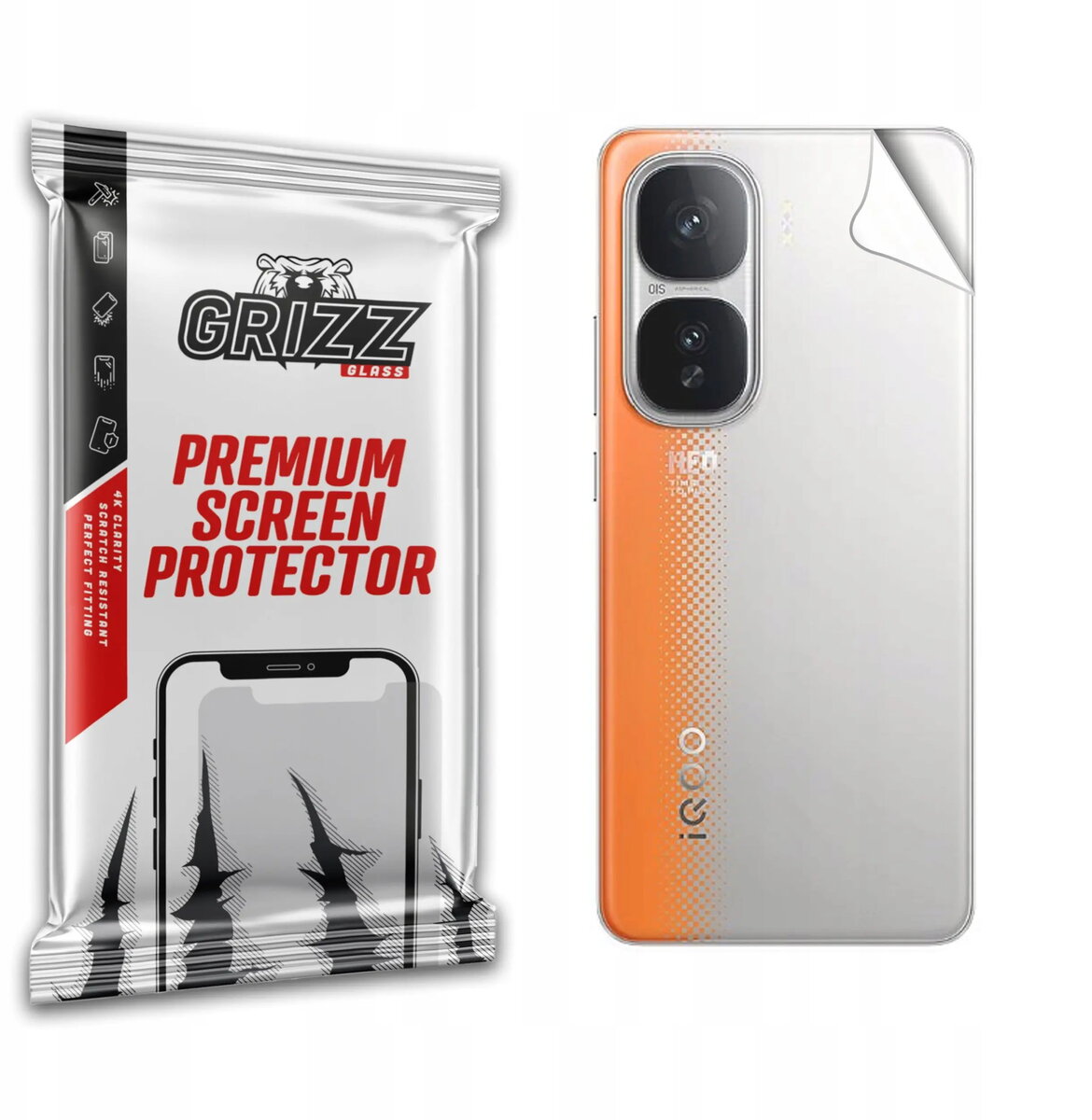 Aizsargvāciņa GrizzGlass SatinSkin aizmugurei Vivo iQOO