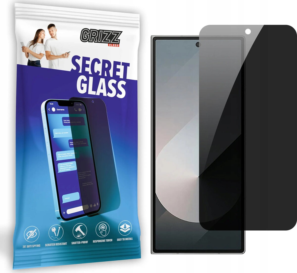Privātuma rūdīts ekrāna aizsargs GrizzGlass SecretGlass