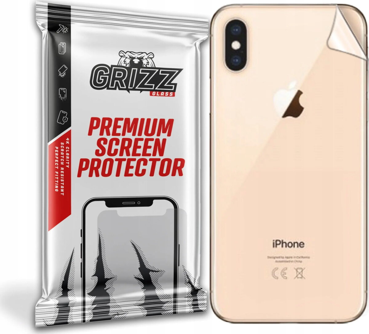 Stikla aizsargs aizmugurei GrizzGlass priekš Apple