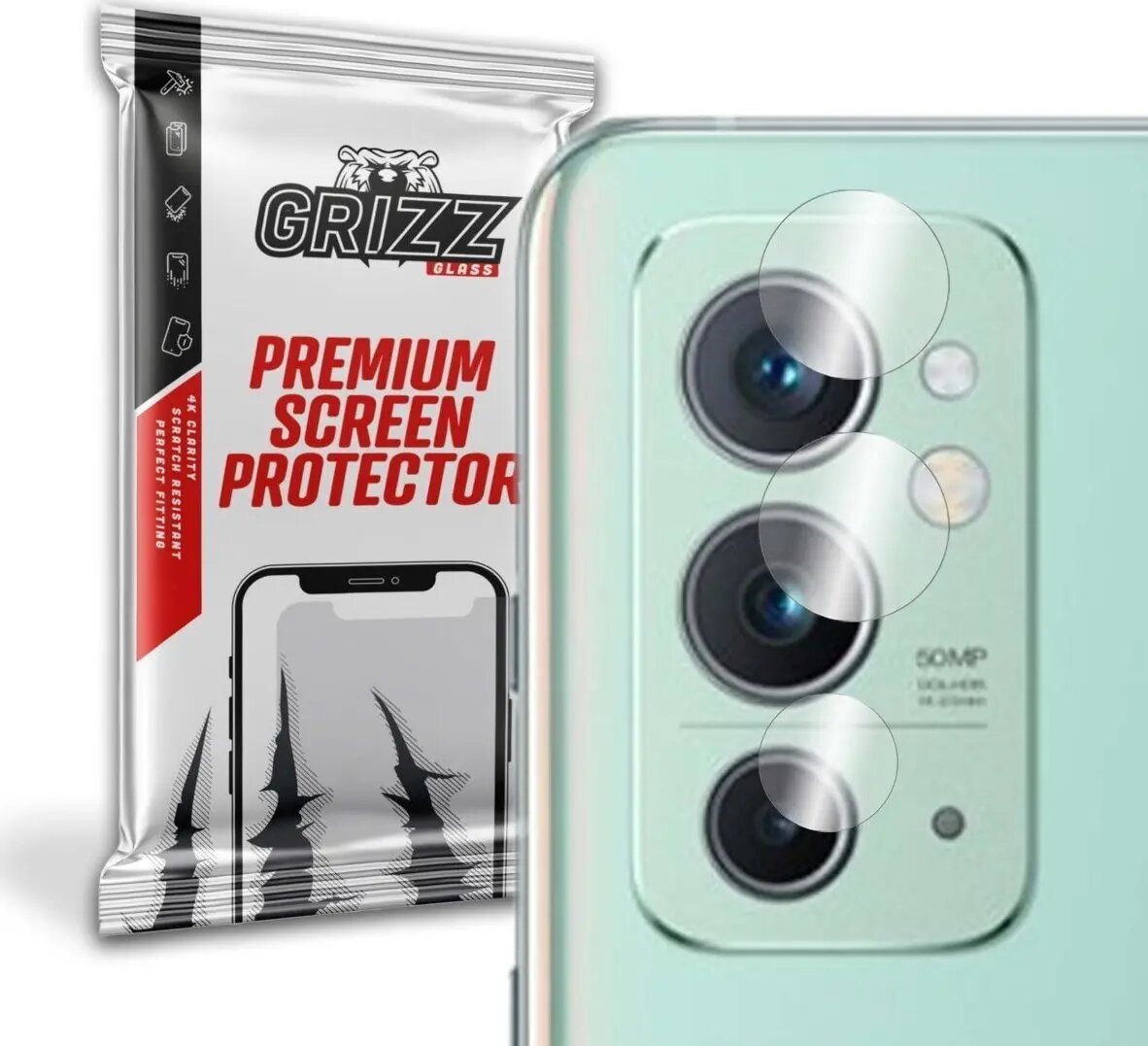 Hibrīdais aizsargstikls kamerai GrizzGlass priekš OnePlus
