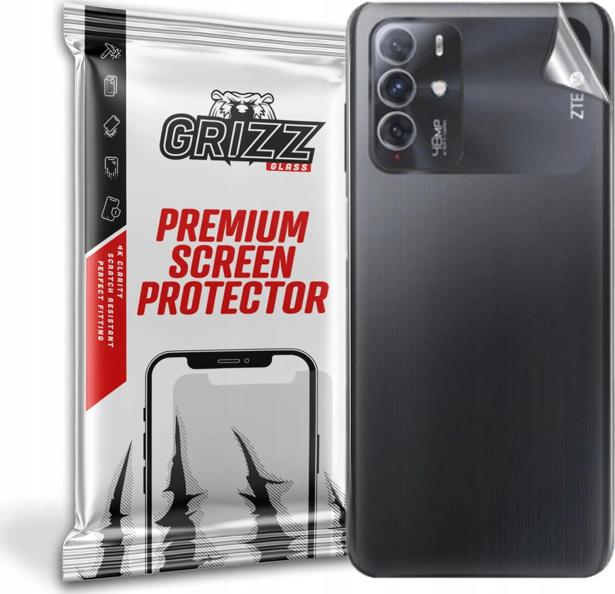 Aizsargplēve GrizzGlass aizmugurei ZTE Voyage 30